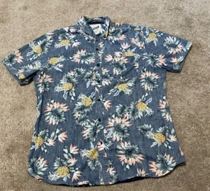 VTG MBX Hawaiian Shirt Men Size XL Floral print Tall and Big blue gray - Bild 1 von 4