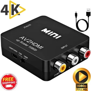 HDMI to AV 3 RCA CVBS Full HD Video 1080P AV Composite Converter Adapter - Picture 1 of 13