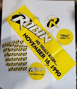 COMIC BOOK STORE VINTAGE RARE PROMO BATMAN AND ROBIN DC COMICS POSTERS & STICKER - Picture 1 of 10