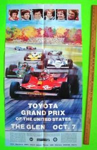1979 WATKINS GLEN GRAND PRIX ORIGINAL EVENT POSTER Lauda Andretti 20" x 37" Xlnt - Bild 1 von 8