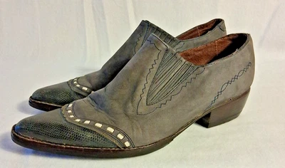 Botines GUESS GEORGES MARCIANO AÑOS 90 Vintage Cuero Gris Tacón Colgado Talla 9.5B Foto 1 de 4