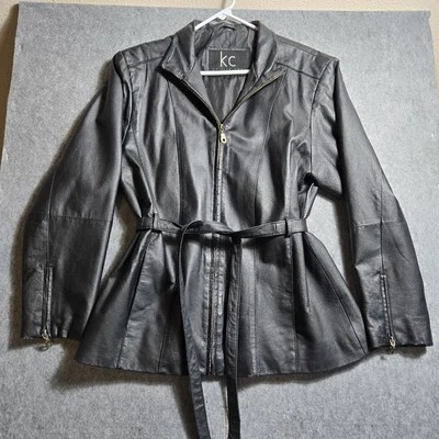 Chaqueta de Colección KC Collections Para Mujer 100% Cuero Grande Era Y2K  Foto 1 de 4