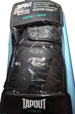 Guantes de Boxeo Tapout Fitness 10 OZ Vinilo Talla Única Negros Foto 1 de 4