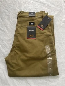 Vans Chino Pants Olive Khakis Tag SIZE 30x32 Measures Size 32Wx31.5L Casual NWT - Picture 1 of 15
