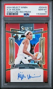 2024 Panini Select WNBA Signatures A'ja Wilson #SG-AW RED PRIZM #/99 PSA 10 - Imagen 1 de 2