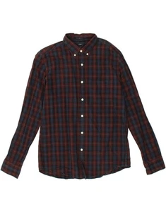 J. CREW Mens Slim Shirt Large Burgundy Check Cotton BK35 - Picture 1 of 3