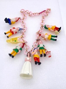 Vintage style Snow white & 7 dwarfs charms necklace - Picture 1 of 6