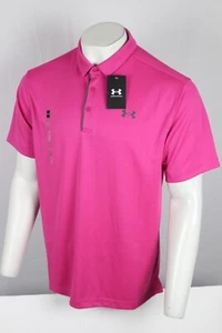 Under Armour Men's Tech Polo Short Sleeve Shirt Astro Pink Pitch Gray 686 - Picture 1 of 5