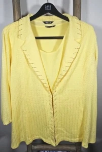 Misook Damen Übergröße 26/3X Acryl Strick Blazer & Tank Top Set Gelb Brustumfang 54 Zoll - Bild 1 von 19
