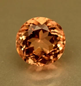 Top Color Peach Morganite 7 Ct Certified Round Cut Loose Gemstone For Ring - Picture 1 of 5