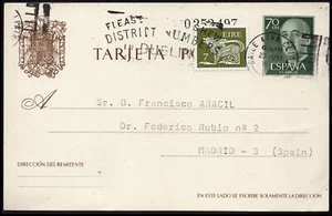 Entero Postal - Edi o 90 + Sello Irlandés - Entero usado como tarjeta postal - Imagen 1 de 1