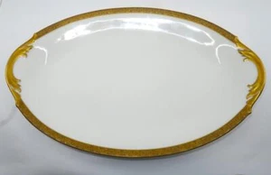 Legrand Superieur Limoges France Gold Embossed Large Oval Serving Platter 16" - Picture 1 of 4