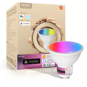 Lampadina LED MOES Smart Matter Wi-Fi GU10 lampadina dimmerabile 2700-6500K RGB 5W - Foto 1 di 14