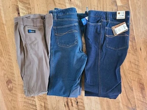 ARIAT Women's Tek Denim Breeches Equestrian Knee Patch Stretch Bootcut Jeans 26L - Picture 1 of 5