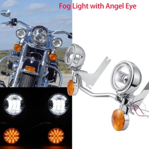 4.5" LED Passing Turn Signal Lamp Driving Fog Spot Lights Bar Kit For Harley - Bild 1 von 12