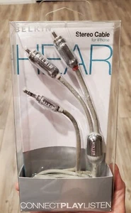 CABLE BELKIN AUDIO RCA A AUX 3,5 MM HOGAR COCHE ESTÉREO CROMO 2,1 M 7' F8Z180-07-GLD - Imagen 1 de 2