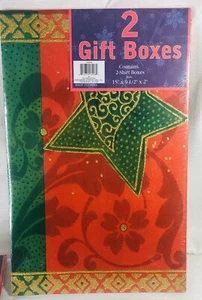 Christmas Holiday Gift Boxes 2 Pack Shirt Wrapping 15" x 9 1/2" x 2" New - Picture 1 of 2