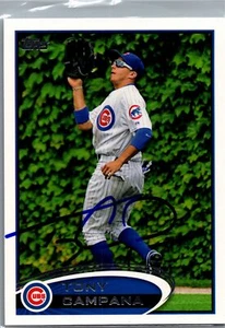 Topps #580 2012 Tony Campana firmado/auto Chicago Cubs - Imagen 1 de 2