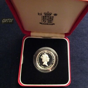 GRAN BRITÁNICA, 2 LIBRAS 1995, PALOMA, PIEDFORT, PLATA, PRUEBA, ESCASO. - Imagen 1 de 4
