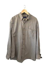 GANT Long Sleeve Button Down Brown Plaid Shirt Men's Heritage Twill Size XL