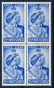 MONTSERRAT 1948 ROYAL SILVER WEDDING SG115 BLOCK OF 4 MNH - Picture 1 of 1