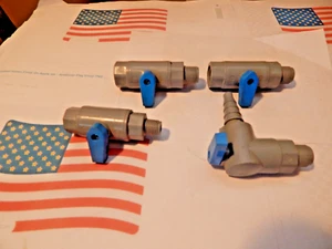 1 LOT OF 4 BALL VALVES NYLON POLYPRO. SMC (2)1/4"FPT X1/4"NPT (1)1/8 FPT X1/8NPT - Picture 1 of 5