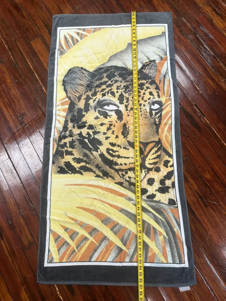 "Toalla de playa grande vintage Big Cat leopardo, puma, león, puma 57"" X 27" Foto 1 de 4