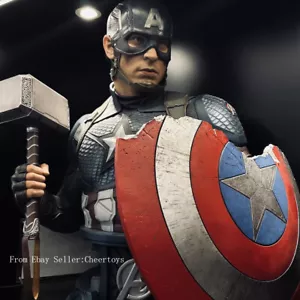 QS 1/1 Capitán América Marvel Iron Man Largo Largo Chris Evans QUEEN STUDIOS - Imagen 1 de 8