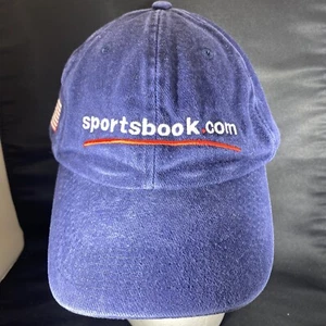 Sport Book Hat / Cap Adult Size Blue Adjustable Logo American Flag Free Shipping - Picture 1 of 8