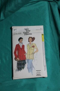 Vtg Pattern Vogue 9850 Missus Jacket With Pockets Size 12 Uncut Complete - Picture 1 of 4