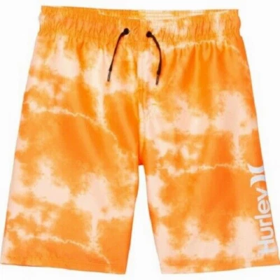 Pantalones Cortos de Natación Hurley Big Boys M Board Forrados Naranja Tie Dye Hasta la Rodilla Foto 1 de 2