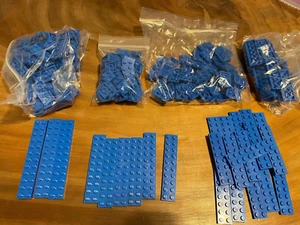 LEGO HUGE LOT OF 200+ BLUE FLAT PLATES 2X2 2X3 2X4 2X6 2X8 + 3034 3795 3020 3021 - Picture 1 of 7
