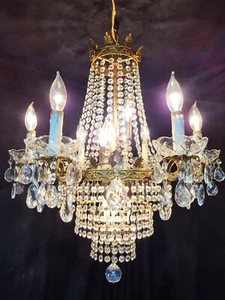 Antique Brass 12 Lights Empire crystal Chandelier - Picture 1 of 8