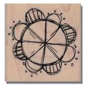 Mounted Rubber Stamp, CIRCLE WITH STRIPES, Mixed Media, Collage, Design, Pattern - Picture 1 of 11