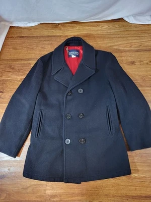 Vintage Lands End Wool Size 40 USA Navy Blue Double Breast Peacoat - Image 1 of 4