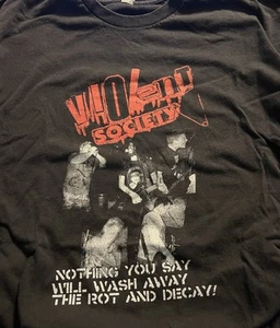 Violent Society Mens Black T-Shirt XL Nothing You Say Punk Rock Oi RARE - Picture 1 of 2