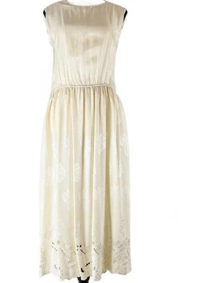 Ilhós sociais vintage Umi Collections por Anne Crimmins 100% seda marfim tamanho 12 - Imagem 1 de 4