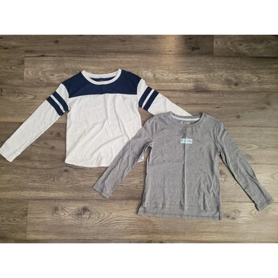 Niñas Camisetas Niños Talla 10-12 Manga Larga Lote de 2 Camisetas Azul Marino Gris Timbre Prendas para el torso Foto 1 de 4