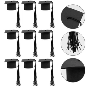 10 Pezzi Cappello da Laurea Decorazione Laurea Cupcake Picks Studente Cappellino Topper - Foto 1 di 12