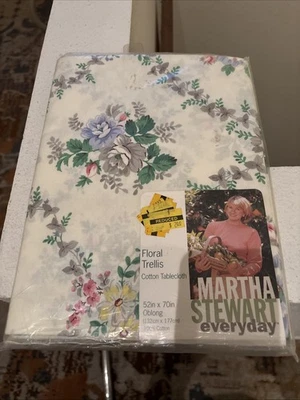 Martha Stewart Floral Flowers Tablecloth 60 x 84 Oblong Spring Garden NEW Kmart - Image 1 of 2