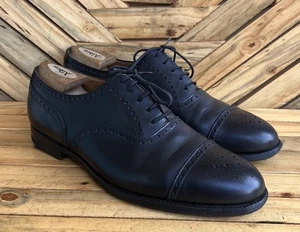 Crockett&Jones 'PLYMOUTH' Negro Puntera Brogue Cuero Zapatos de Vestir Talla UK 10 F - Imagen 1 de 17