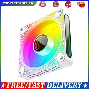 DM1 5V 3PIN ARGB 12V 4PIN PWM Luminous PC Case Fan (White Reverse) - Afbeelding 1 van 12