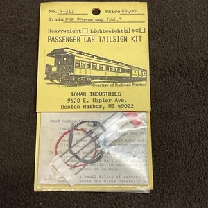 Tomar Industries N-311 PRR Broadway Limited Passenger Car Tailsign Kit - Picture 1 of 2
