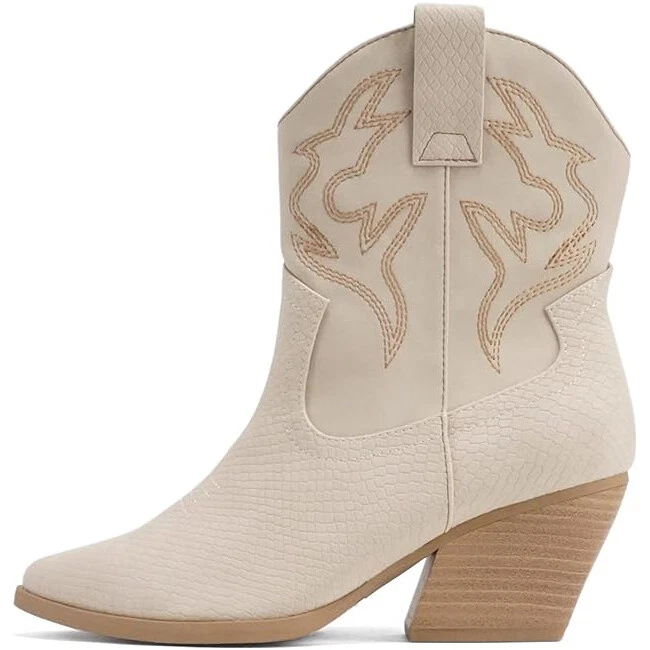 Soda “BLAZING” Women's Western Ankle Boots, Stitched, Pointed Toe, Low Heel - Image 1 of 1