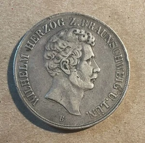 Brunswick-Wolfenbuttel (Germany) - 1854 Silver (over 1 oz. when struck) 2 Thaler - Picture 1 of 5