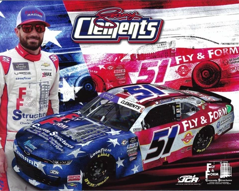 2023 JEREMY CLEMENTS "FLY & FORM" #51 NASCAR XFINITY SERIES POSTCARD Cover