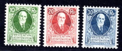 LIECHTENSTEIN 1925 SC. #B1-B3 MINT NEVER HINGED VERY FINE - Image 1 of 2
