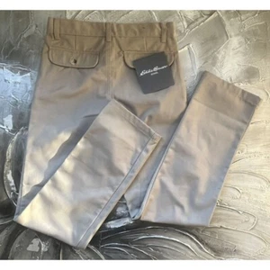 Eddie Bauer School Preppy Jungen Gr. 14 100% Bio Baumwolle Beige Khaki Hose - Neu - Bild 1 von 11