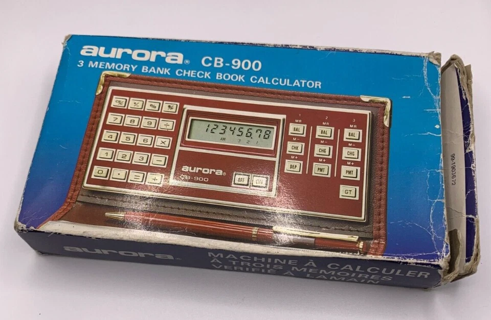 Aurora CB-900 - 3 banques de mémoire, carnet de chèques, calculatrice -non testé - Photo 1/4