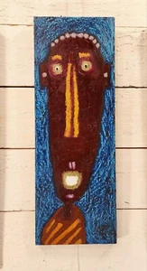 John Sperry Southern Primitive Contemporary Brut Folk Art Painting "Talking Head - Picture 1 of 9